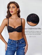 Lace Bra Sheer Underwire Unlined Bras