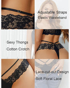 Lace Bikini Panties V Shape Waistband Thongs