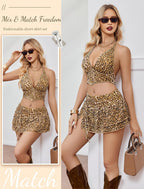 Halter Backless Tank Top Mini Skirt Set