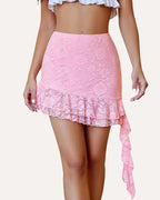 Mini Skirts Asymmetrical Ruffle Short Skirt