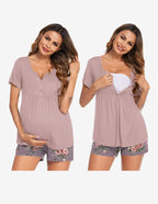 Ekouaer Maternity Nursing Pajama Sets Short Sleeve Pajamas
