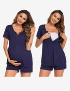 Ekouaer Maternity Nursing Pajama Sets Short Sleeve Pajamas