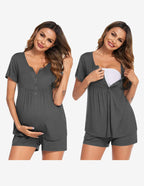 Ekouaer Maternity Nursing Pajama Sets Short Sleeve Pajamas