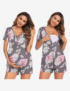 Ekouaer Maternity Nursing Pajama Sets Short Sleeve Pajamas