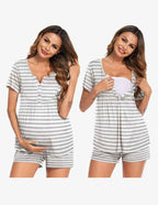 Ekouaer Maternity Nursing Pajama Sets Short Sleeve Pajamas