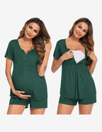 Ekouaer Maternity Nursing Pajama Sets Short Sleeve Pajamas