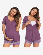 Ekouaer Maternity Nursing Pajama Sets Short Sleeve Pajamas