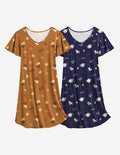 Ekouaer 2 Pack Nightshirts Comfy Soft Pajama Sleep Dress