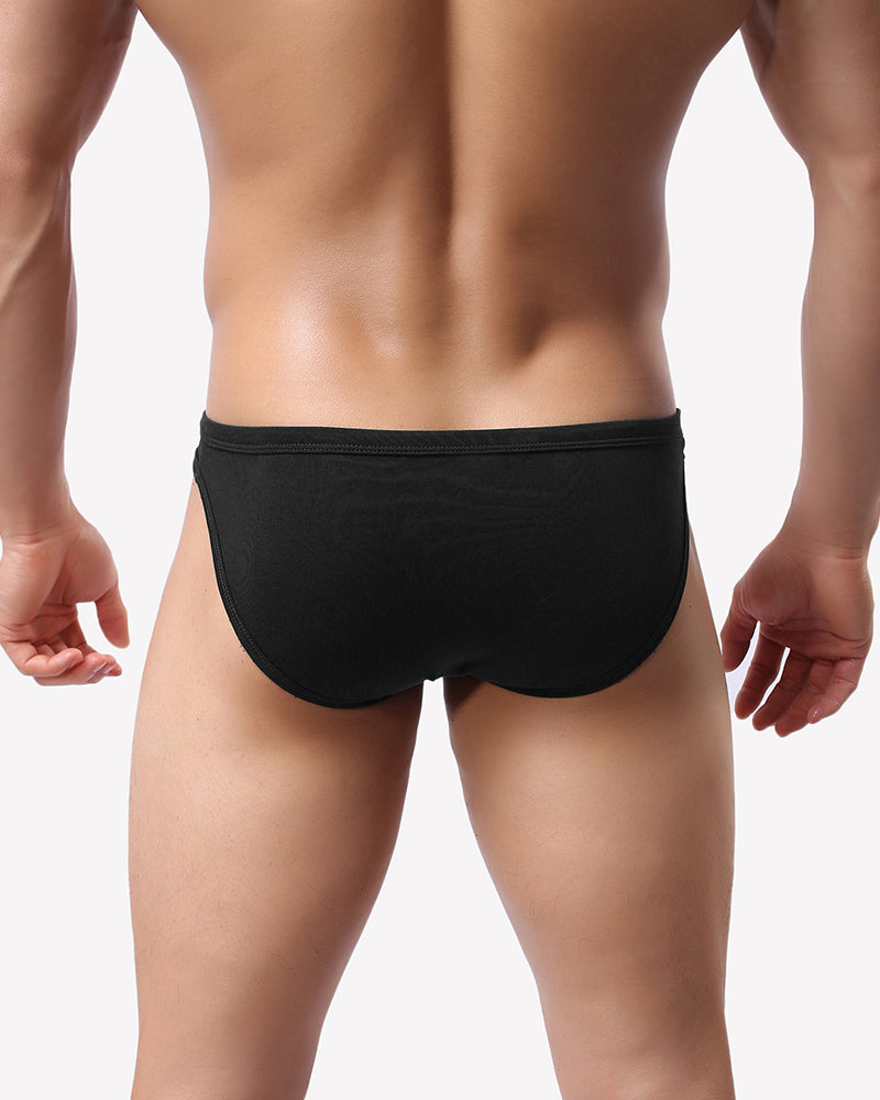 Men's Underwear 4 Pack Low Rise Microfiber Ice Silk Hip Briefs