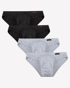 Men's Underwear 4 Pack Low Rise Microfiber Ice Silk Hip Briefs