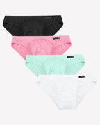 Men's Underwear 4 Pack Low Rise Microfiber Ice Silk Hip Briefs