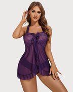 Lace Open Front Babydoll Lingerie Sleepwear