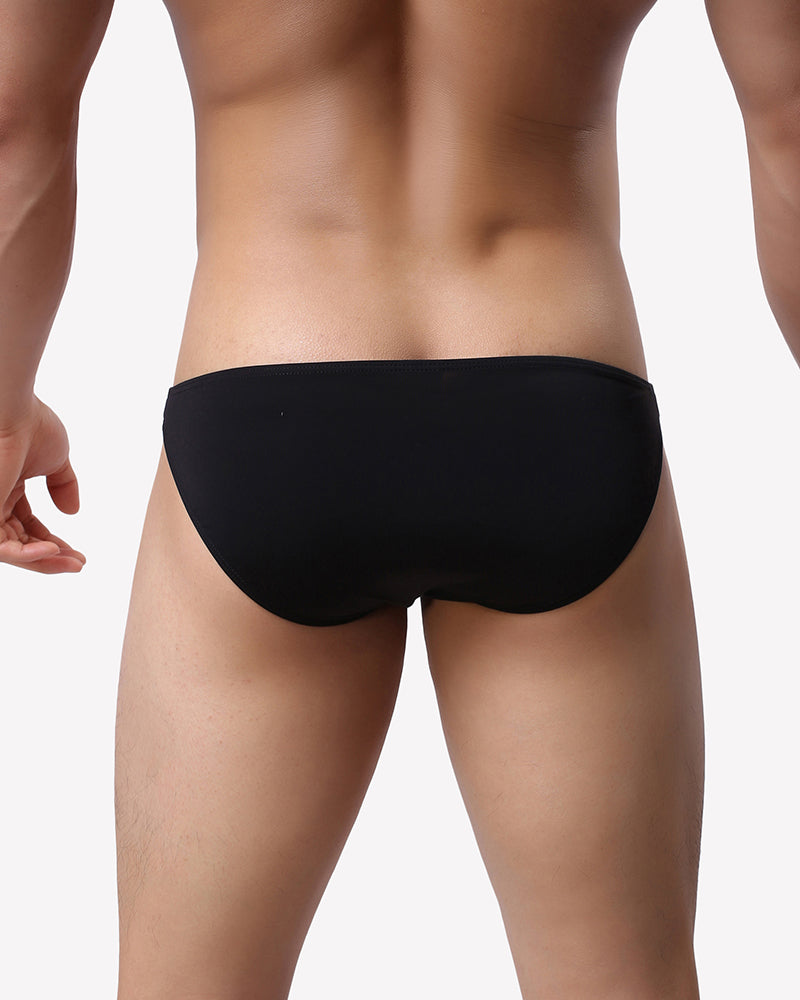 Men's Briefs 4 Pack Classic Low Rise Stretchy Nylon Hip Underwear