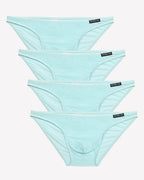 Men's Briefs 4 Pack Classic Low Rise Stretchy Nylon Hip Underwear