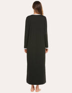 Long Sleeve Front Pleated Nightgown (US Only)