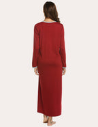 Long Sleeve Front Pleated Nightgown (US Only)