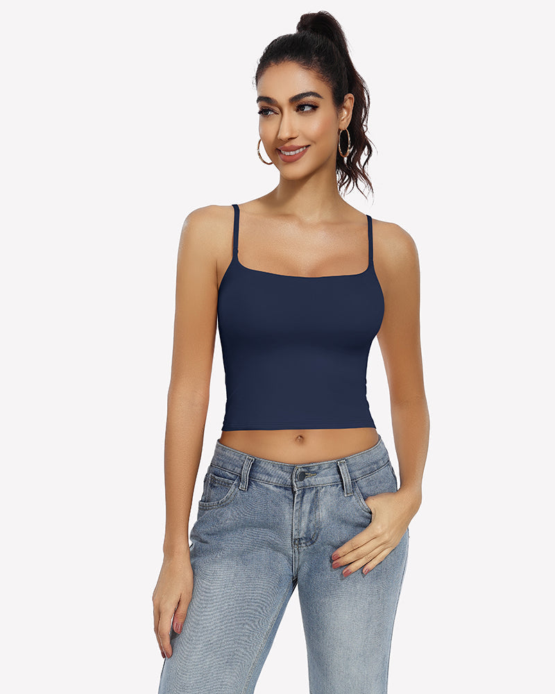Double Lined Tank Tops Basic Crop Top
