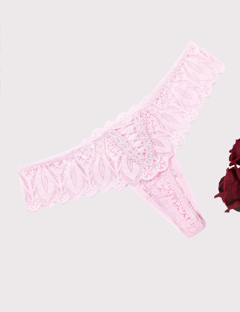 Lace Thongs Cross Back Underwear