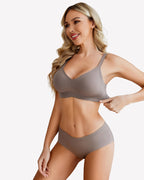 Wireless Lace Seamless Padded V Neck Bra