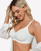 Wireless Lace Seamless Padded V Neck Bra