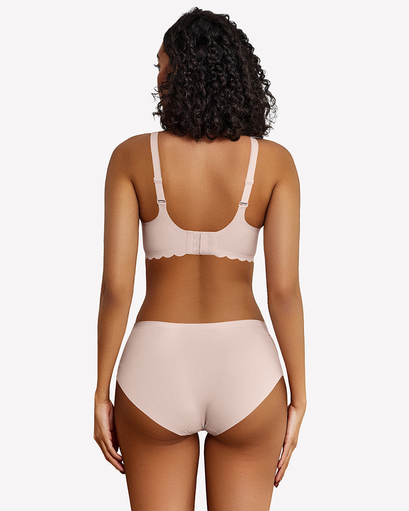 Wireless V Neck Seamless Full Coverage Bra
