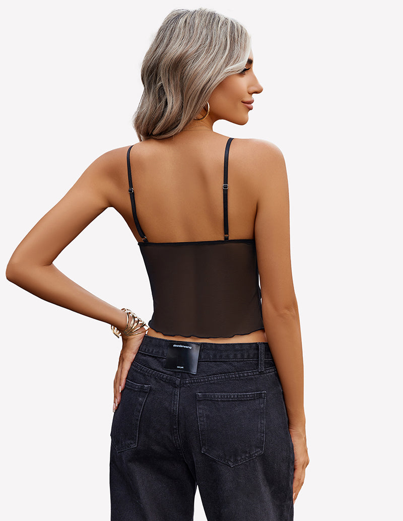 Crop Top Mesh Y2K Tank Tops