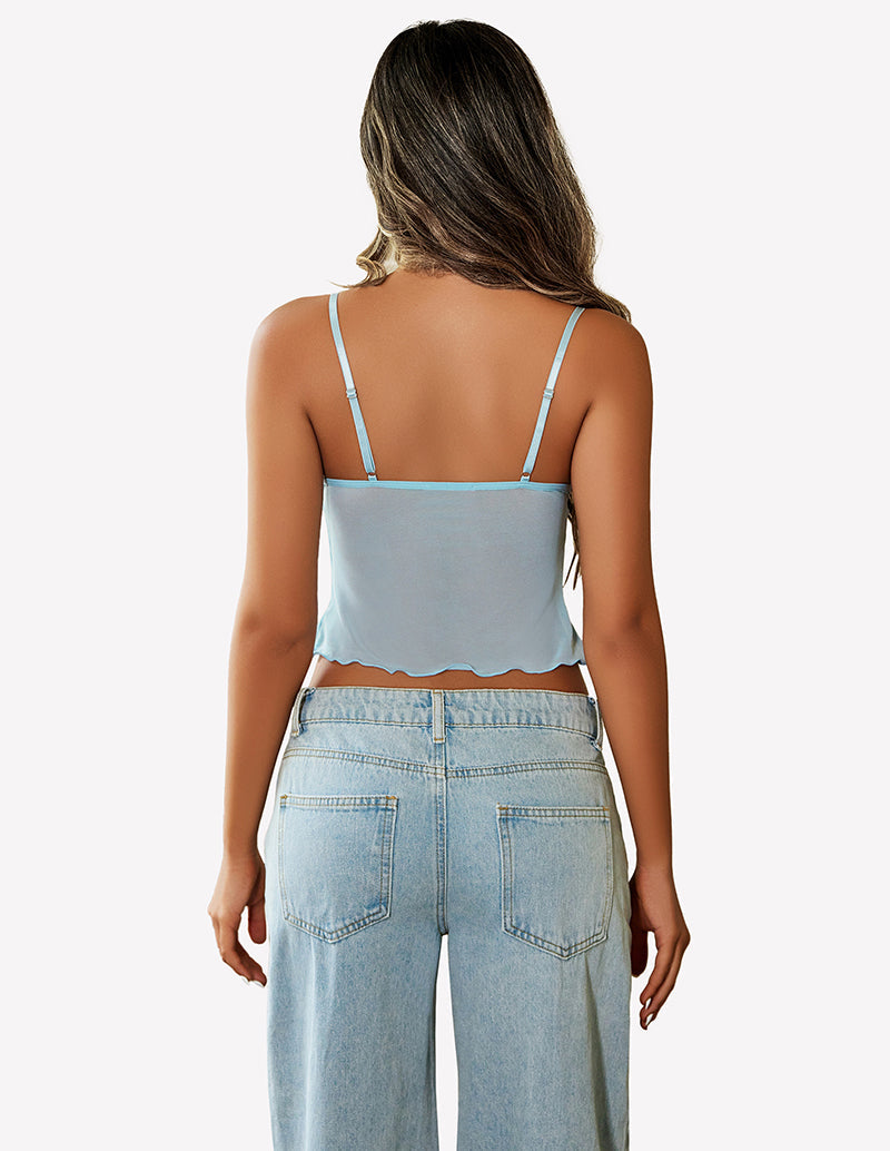 Crop Top Mesh Y2K Tank Tops