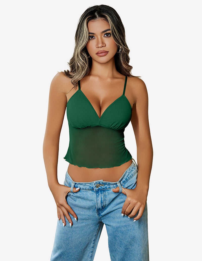 Crop Top Mesh Y2K Tank Tops