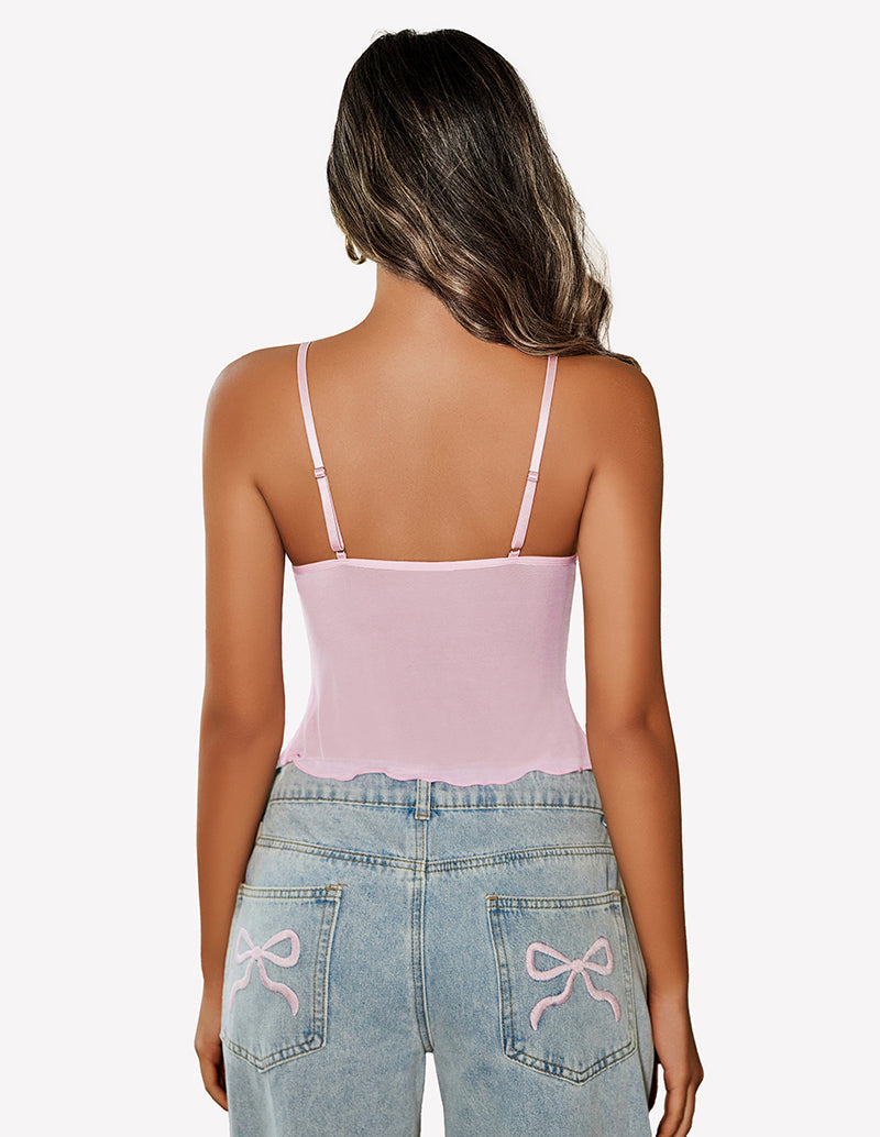 Crop Top Mesh Y2K Tank Tops