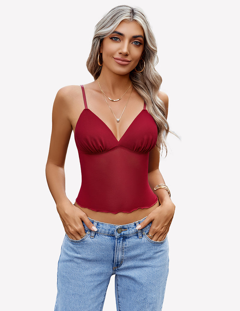 Crop Top Mesh Y2K Tank Tops