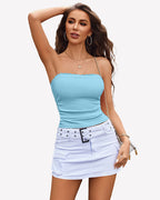 Leopard Print Strapless Crop Top