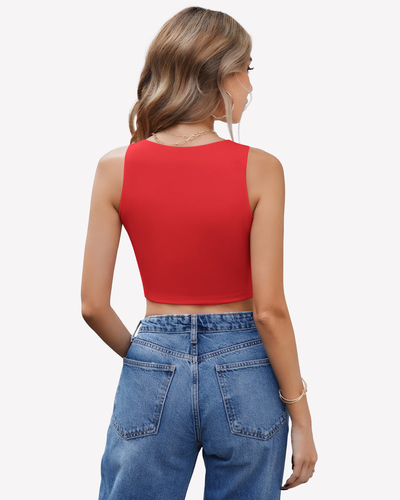 Tank Top Double Lined Crop Tops