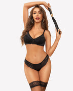 Satin Lace Unlined Bra and Panty Set