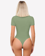 Lace V Neck Double Lined Bodysuits