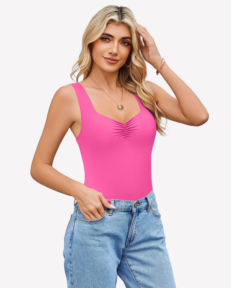 Sweetheart Neck Ruched Bodysuit
