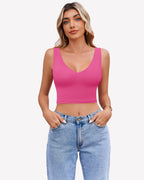 Crop Plunge Tank Tops Camisoles