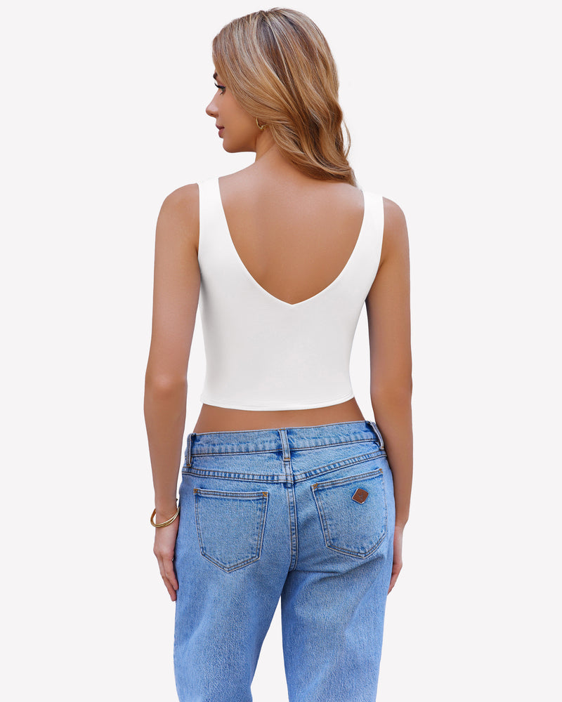 Crop Plunge Tank Tops Camisoles