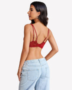 Lace Bralette V Neck Criss Cross Bras