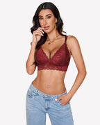 Floral Lace Bralettes Deep V Sexy Bras