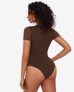 Square Neck Mesh Double Body Suit