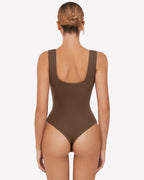 Button Down Square Neck Sleeveless Bodysuit