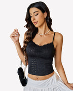 Lace Tank Trim Crop Top