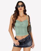 Lace Tank Trim Crop Top
