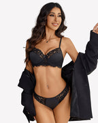 Floral Lace Underwire Bra and Pany Set