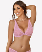 Sheer Underwire Unlined Plunge Bras