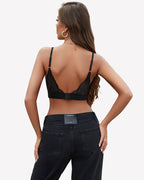 Wireless Bralette Mesh V Neck Bra