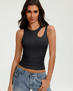 Hollow Out Crop Tank Top Y2K Fitted Going Out Concert Top