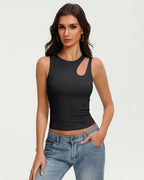 Hollow Out Crop Tank Top Y2K Fitted Going Out Concert Top
