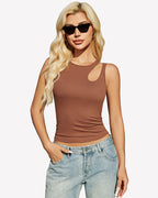 Hollow Out Crop Tank Top Y2K Fitted Going Out Concert Top