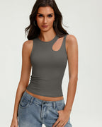 Hollow Out Crop Tank Top Y2K Fitted Going Out Concert Top